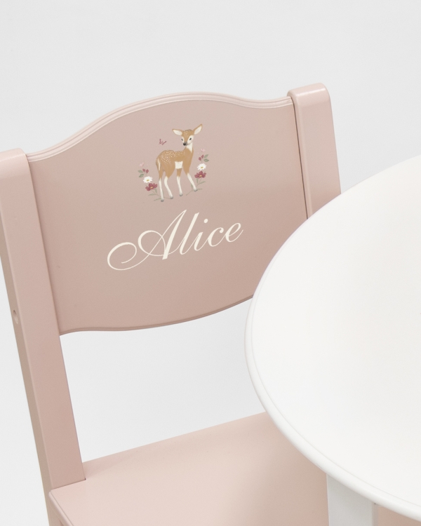 Bord & stole med navn Pink - Nordic