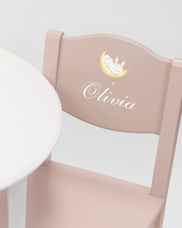Bord & stole med navn Pink - Dream