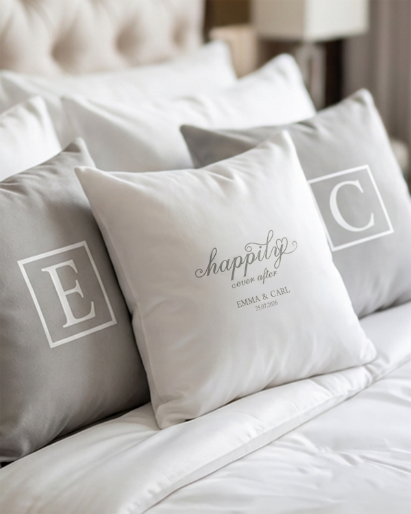 Personlige pudebetræk med valgfri tekst