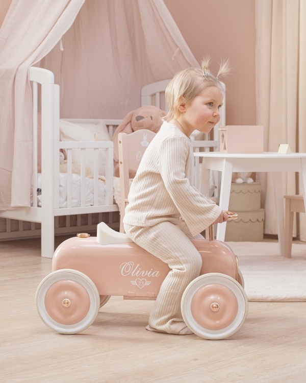 Mini gåbil med navn Pink - Heart