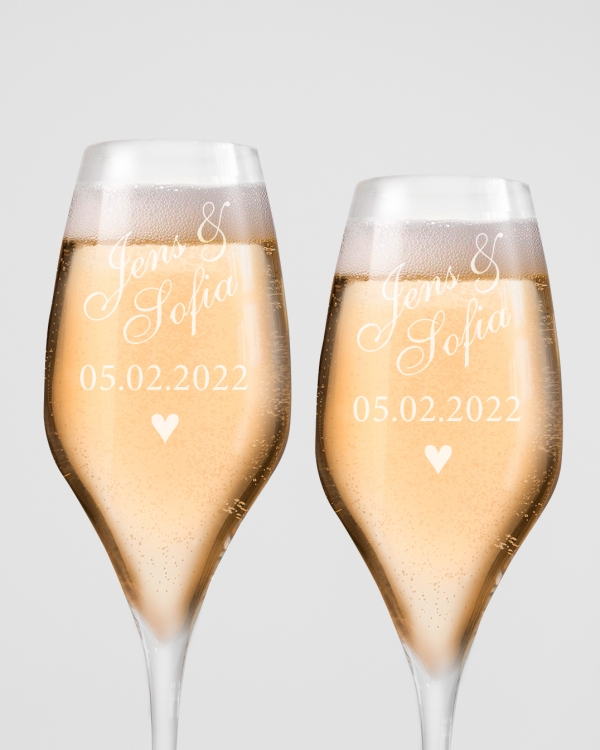2 stk Gravity Champagne Glass - Love