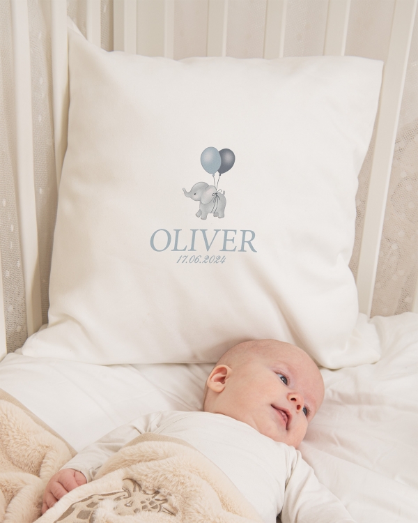 Pudebetræk med navn - Elefant