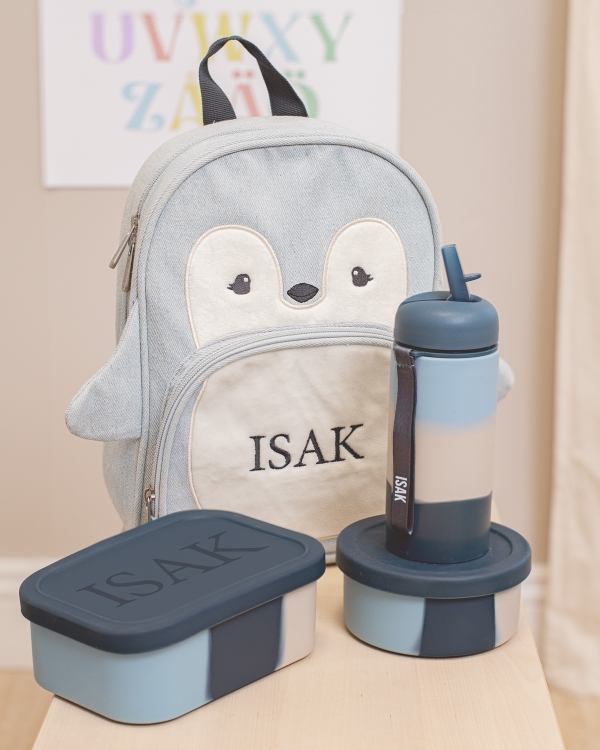 Børnehavesæt med børnerygsæk, vandflaske og madkasse