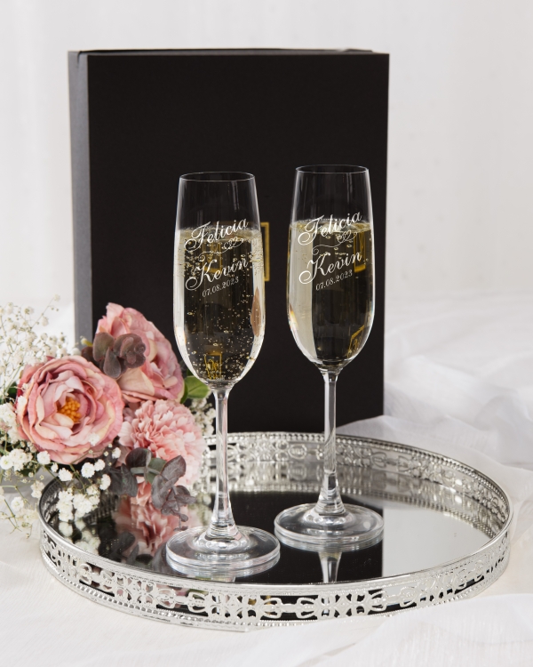 Champagneglas 2 stk. - Love