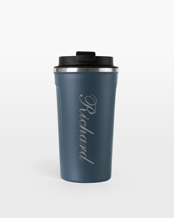 Blå termokrus med personlig gravering