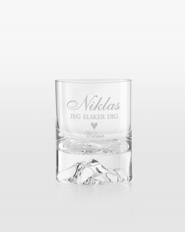 Graveret whiskyglas med valgfrit navn og personlig hilsen