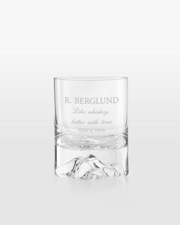 Graveret whiskyglas med valgfrit navn og personlig hilsen