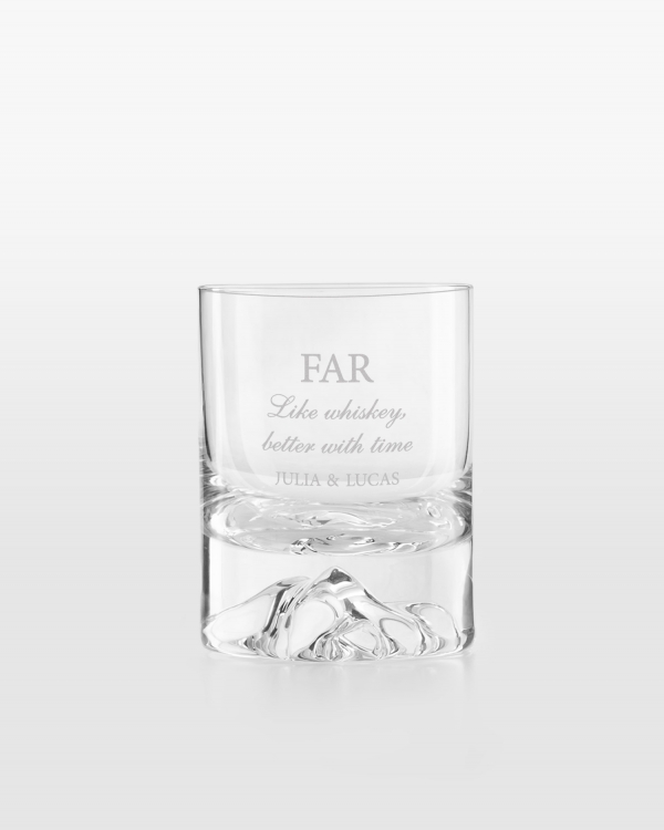 Graveret whiskyglas til far