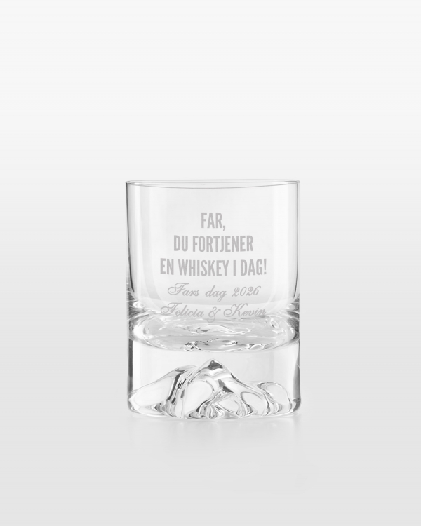Personligt graveret whiskyglas med valgfrit navn og personlig hilsen